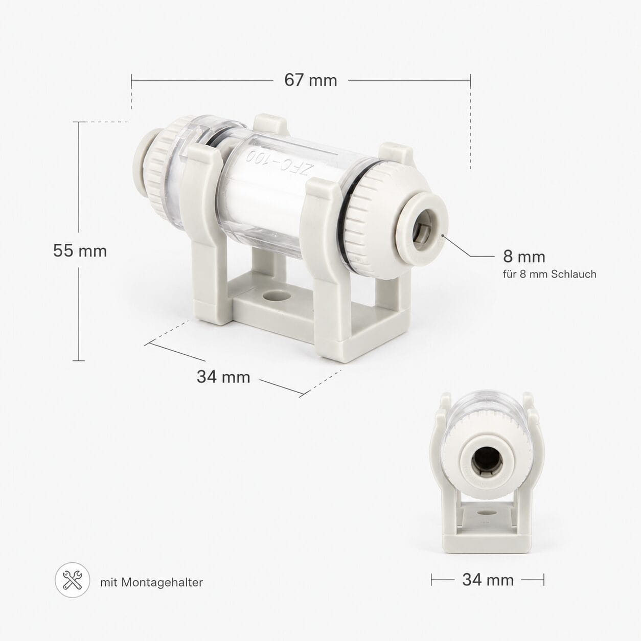 ZFC200-08B Vakuumfilter ZFC200-08B für 8 mm Schlauch – Bild 1